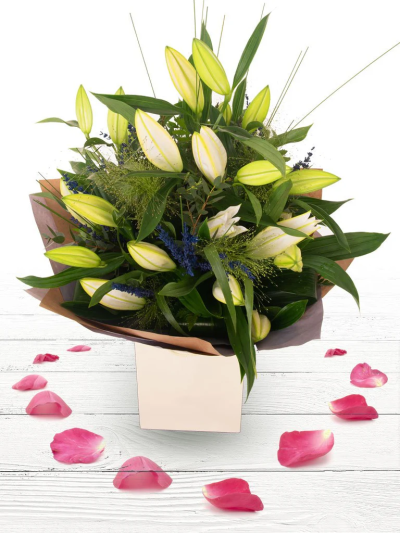 Elegant Beauty - This classical stylish collection of flowers make this hand tied the perfect gift. Professionally arranged and delivered by Go Dutch. Available for same-day delivery when ordered before 2 pm.

Fine Print: Pictures shown are recent examples of an actual arrangement that were designed by talented florists and later sent out to a customer just like you! Please note that each individual florist cannot guarantee what the flower varieties or colours will be, they do guarantee that your specific arrangement will be fresh, beautiful and that your recipient will love it!