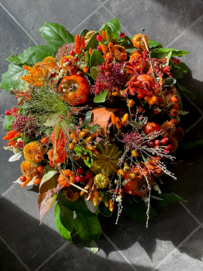 Autumn Table Arrangement - This exclusive Autumn Table Arrangement combines with a beautiful set of flowers. The freshness and quality show what our fresh flowers are known for.
 

Please note: we may occasionally substitute some of the blooms shown in the image for seasonal and other supply reasons. We will always try to be true to the bouquet's colour coordination, style, and shape and guarantee to give you the full value paid. If you have any queries, please email or call us and we would be delighted to confirm availability and explain alternatives. See the 'Contact Us' section