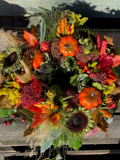 Autumn Table Piece - This exclusive Autumn Table Piece combines with a beautiful set of flowers. The freshness and quality show what our fresh flowers are known for.
 

Please note: we may occasionally substitute some of the blooms shown in the image for seasonal and other supply reasons. We will always try to be true to the bouquet's colour coordination, style, and shape and guarantee to give you the full value paid. If you have any queries, please email or call us and we would be delighted to confirm availability and explain alternatives. See the 'Contact Us' section.