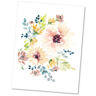 Blank Greetings Card - Pretty floral – Blank Greetings Card (will vary)