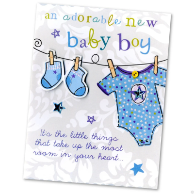 Baby Boy Greetings Card - Baby Boy Greetings Card (will vary)
